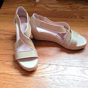 Taryn Rose Krissy Tan Strappy Espadrille Wedges